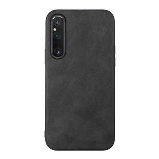 For Sony Xperia 1 V Cowhide Texture PU Phone Case(Black)