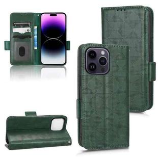 For iPhone 14 Pro Max Symmetrical Triangle Leather Phone Case(Green)