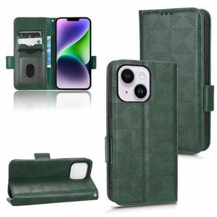 For iPhone 14 Symmetrical Triangle Leather Phone Case(Green)