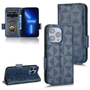 For iPhone 13 Pro Symmetrical Triangle Leather Phone Case(Blue)