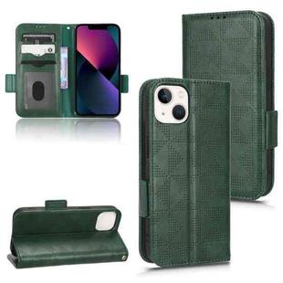 For iPhone 13 mini Symmetrical Triangle Leather Phone Case(Green)