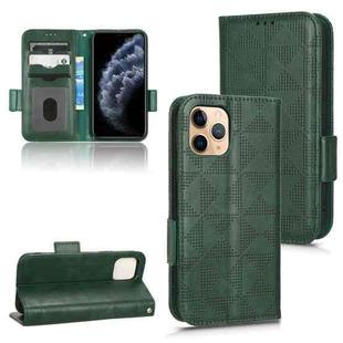 For iPhone 11 Pro Max Symmetrical Triangle Leather Phone Case(Green)