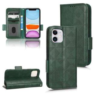 For iPhone 11 Symmetrical Triangle Leather Phone Case(Green)