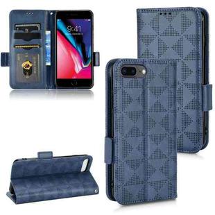For iPhone 8 Plus / 7 Plus Symmetrical Triangle Leather Phone Case(Blue)