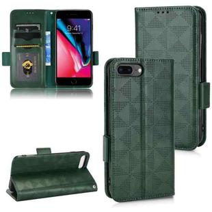For iPhone 8 Plus / 7 Plus Symmetrical Triangle Leather Phone Case(Green)
