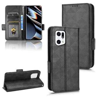 For OPPO Find X5 Pro Symmetrical Triangle Leather Phone Case(Black)