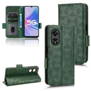 For OPPO A97 5G Symmetrical Triangle Leather Phone Case(Green)