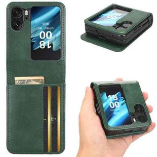 For OPPO Find N2 Flip Symmetrical Triangle Leather Phone Case(Green)