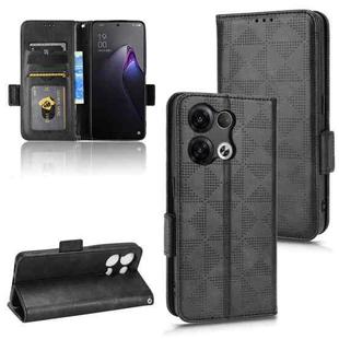 For OPPO Reno8 Pro+ Symmetrical Triangle Leather Phone Case(Black)