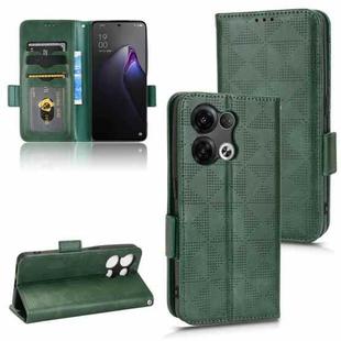 For OPPO Reno8 Pro+ Symmetrical Triangle Leather Phone Case(Green)