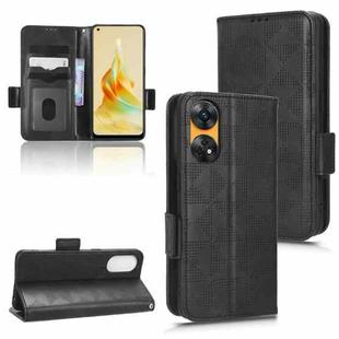 For OPPO Reno8 T 4G Symmetrical Triangle Leather Phone Case(Black)