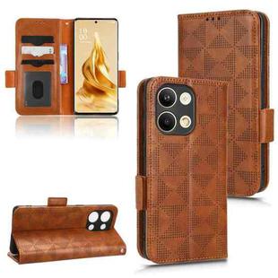 For OPPO Reno9 Pro Symmetrical Triangle Leather Phone Case(Brown)