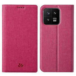 For Xiaomi 13 ViLi DMX Series Shockproof Magnetic Flip Leather Phone Case(Rose Red)