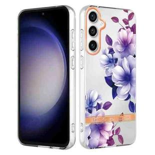 For Samsung Galaxy S23 FE 5G Flowers and Plants Series IMD TPU Phone Case(Purple Begonia)