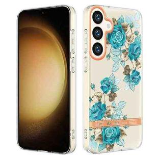 For Samsung Galaxy S24+ 5G Flowers and Plants Series IMD TPU Phone Case(Blue Rose)