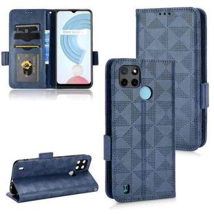 For Realme C21Y / C25Y Symmetrical Triangle Leather Phone Case(Blue)