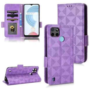 For Realme C21Y / C25Y Symmetrical Triangle Leather Phone Case(Purple)