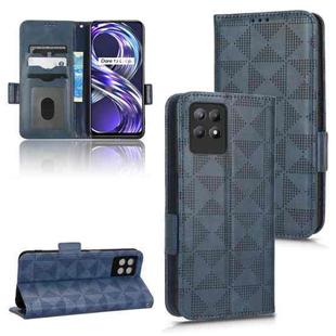 For Realme 8i Symmetrical Triangle Leather Phone Case(Blue)