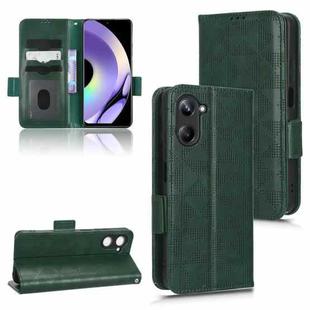 For Realme 10 Pro Symmetrical Triangle Leather Phone Case(Green)