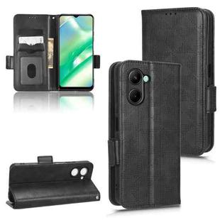 For Realme C33 4G Symmetrical Triangle Leather Phone Case(Black)