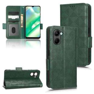 For Realme C33 4G Symmetrical Triangle Leather Phone Case(Green)