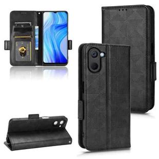 For Realme V20 Symmetrical Triangle Leather Phone Case(Black)