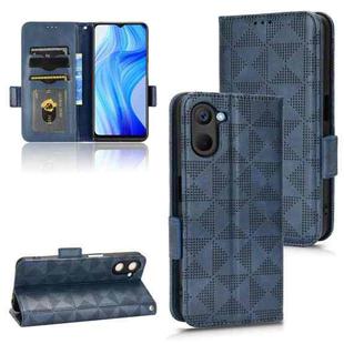 For Realme V20 Symmetrical Triangle Leather Phone Case(Blue)