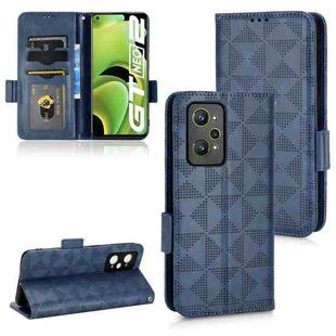 For Realme GT Neo2 Symmetrical Triangle Leather Phone Case(Blue)