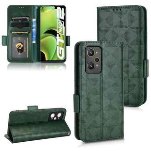 For Realme GT Neo2 Symmetrical Triangle Leather Phone Case(Green)