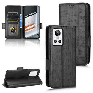 For Realme GT Neo3 Symmetrical Triangle Leather Phone Case(Black)