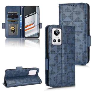 For Realme GT Neo3 Symmetrical Triangle Leather Phone Case(Blue)