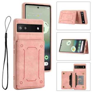 For Google Pixel 6a Dream Magnetic Back Cover Card Wallet Phone Case(Pink)