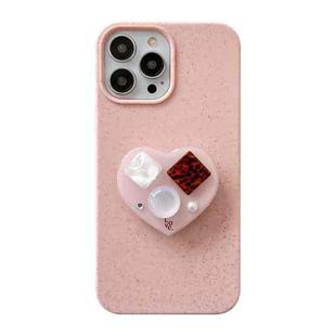 For iPhone 14 Pro Love Gem Holder Degradable Phone Case(Pink)