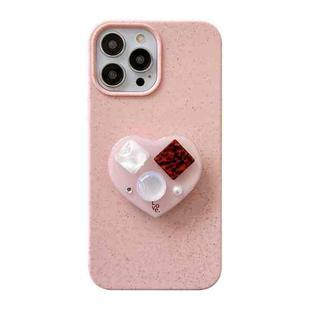 For iPhone 13 Pro Love Gem Holder Degradable Phone Case(Pink)