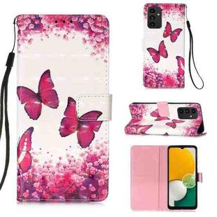 For Samsung Galaxy A34 5G 3D Painting Horizontal Flip Leather Phone Case(Rose Butterfly)