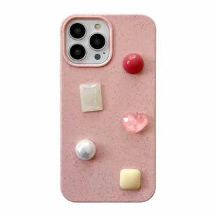For iPhone 14 Love Gem Degradable Phone Case(Pink)