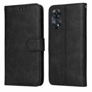 For OPPO Reno8 T 4G Classic Calf Texture Flip Leather Phone Case(Black)