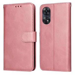 For OPPO Reno8 T 4G Classic Calf Texture Flip Leather Phone Case(Rose Gold)