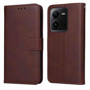 For vivo V25 5G/V25e 4G/X80 Lite Classic Calf Texture Flip Leather Phone Case(Brown)