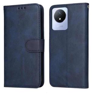 For vivo Y02 4G Classic Calf Texture Flip Leather Phone Case(Blue)