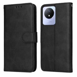 For vivo Y02 4G Classic Calf Texture Flip Leather Phone Case(Black)
