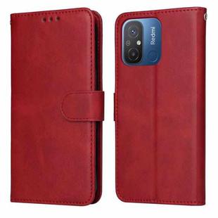 For Xiaomi Redmi 11A 4G/12C Classic Calf Texture Flip Leather Phone Case(Red)