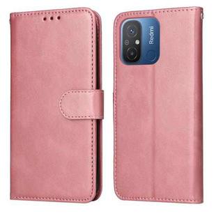 For Xiaomi Redmi 11A 4G/12C Classic Calf Texture Flip Leather Phone Case(Rose Gold)