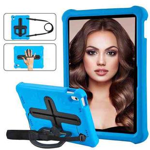 For iPad 10th Gen 10.9 2022 Shield 360 Rotation Handle EVA Shockproof PC Tablet Case(Blue Black)