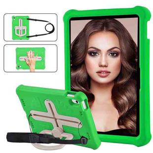 For iPad 10th Gen 10.9 2022 Shield 360 Rotation Handle EVA Shockproof PC Tablet Case(Green Beige)