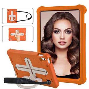 For iPad 10th Gen 10.9 2022 Shield 360 Rotation Handle EVA Shockproof PC Tablet Case(Orange Beige)