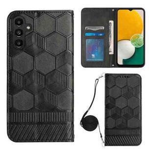 For Samsung Galaxy A54 5G Crossbody Football Texture Magnetic PU Phone Case(Black)