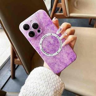 For iPhone 14 Pro Silk Ink Pattern MagSafe PC Phone Case(Purple)