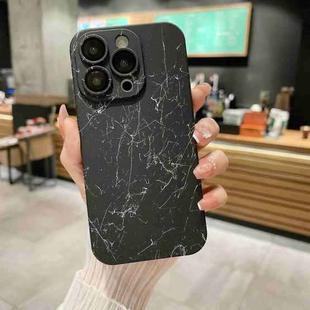 For iPhone 14 Marble Pattern PC Phone Case(Black)