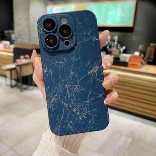 For iPhone 12 Marble Pattern PC Phone Case(Blue)